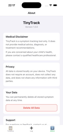 TinyTrack-Baby Illness Tracker iPhone screenshot