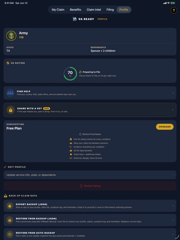 VA Ready iPad screenshot