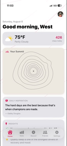 Summit Health Tracking app screenshot