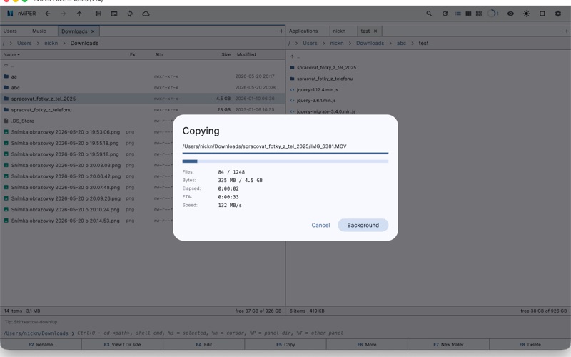nViPER file manager screenshot