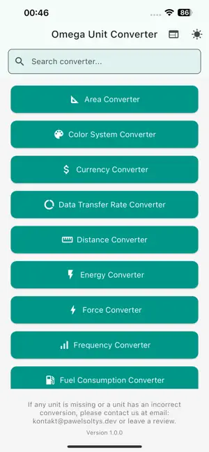 Omega Unit Converter screenshot 2