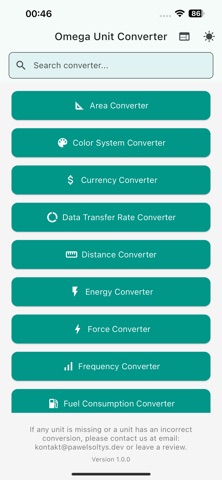 Omega Unit Converter screenshot
