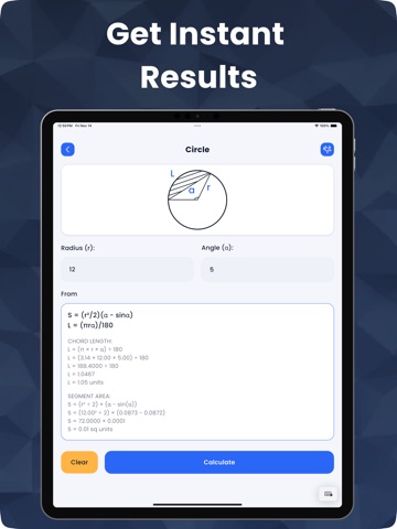 Geometry Shape Calc Pro iPad screenshot