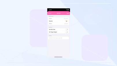 Screenshot #1 pour Pet Weight Tracker