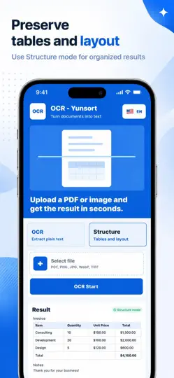 Screenshot von OCR Yunsoft auf dem iPhone 1