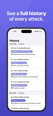 Ease - Migraine Tracker iPhone screenshot