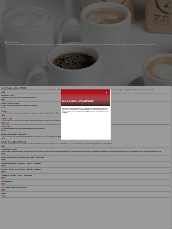 Zaza iPad screenshot 4 - Food & Drink app
