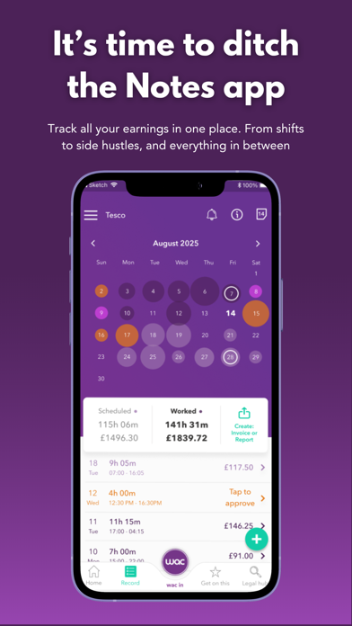 Screenshot #3 pour wac - shift & earnings tracker
