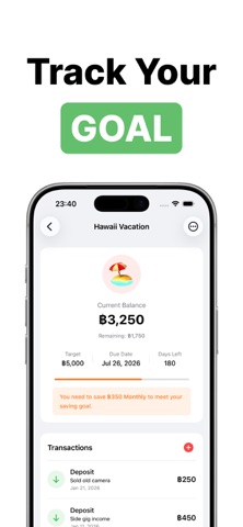 Savings Goal Tracker App iPhone screenshot