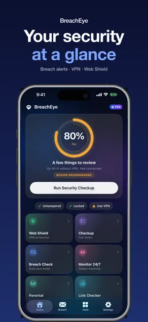 BreachEye: Mobile Security screenshot 1