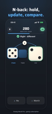 Simply Recall: N-Back Training app screenshot 3