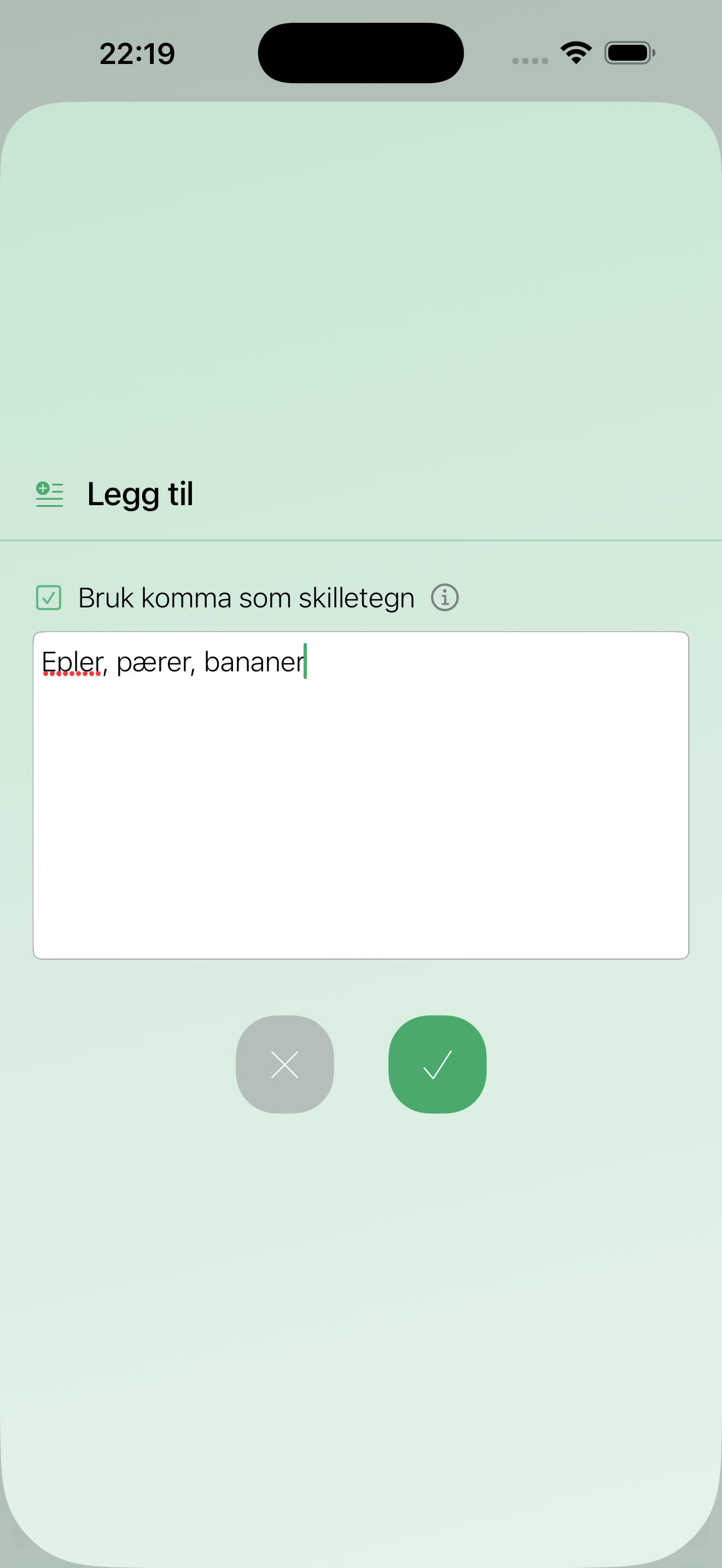 Min Handleliste
