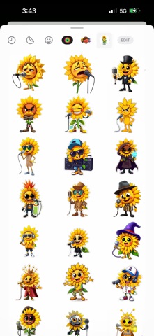 Rapping Sunflower Stickers screenshot