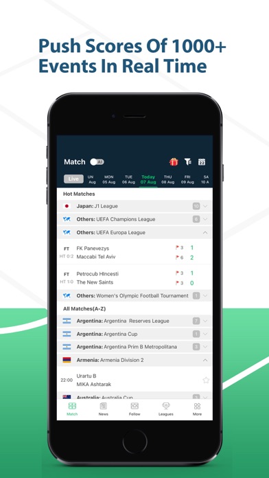 VIPGoal - Live Sports Scores Screenshot