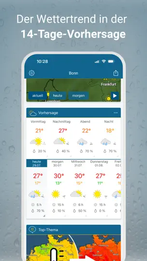 Screenshot von RegenRadar auf dem iPhone 7