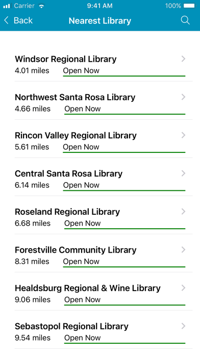Sonoma County Libraries App Screenshot