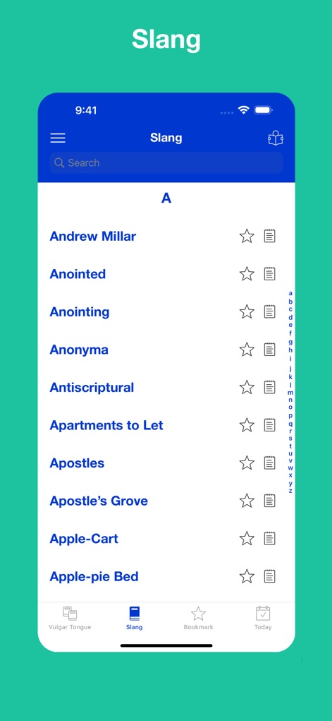 Vulgar Tongue and Slang - Reference App | MWM