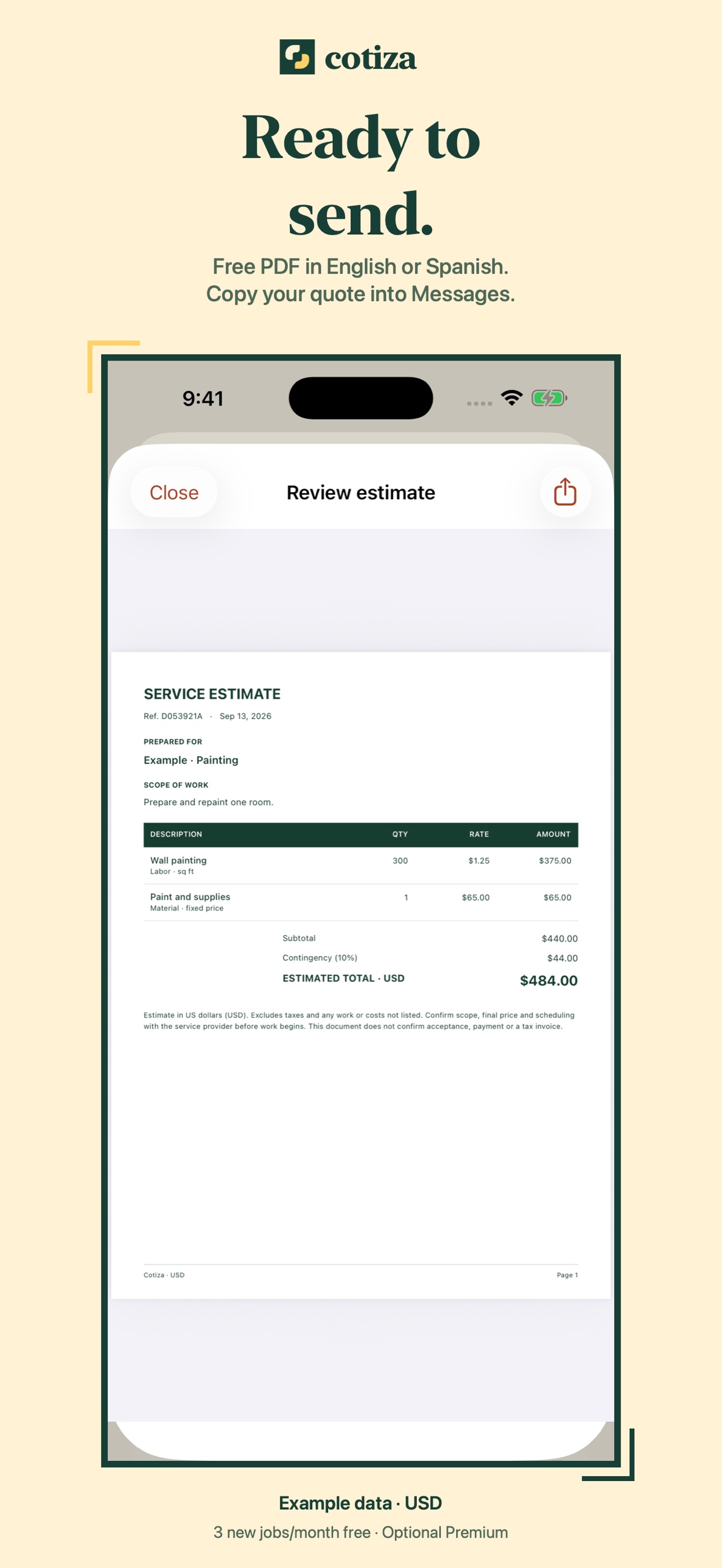 Screenshot 2 of Cotiza: Service Quotes
