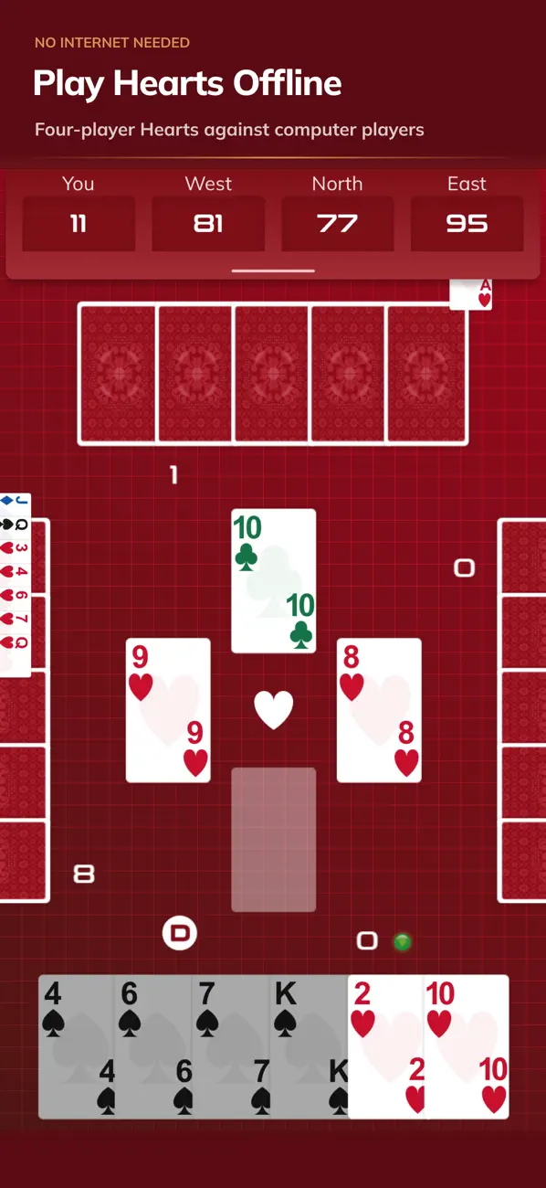 Screenshot #1 pour Classic Hearts Card Game
