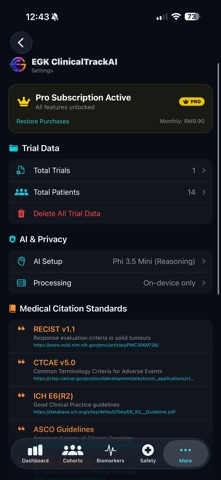 EGK ClinicalTrackAI screenshot