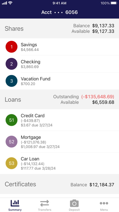 Inner Lakes FCU Mobile Banking Screenshot