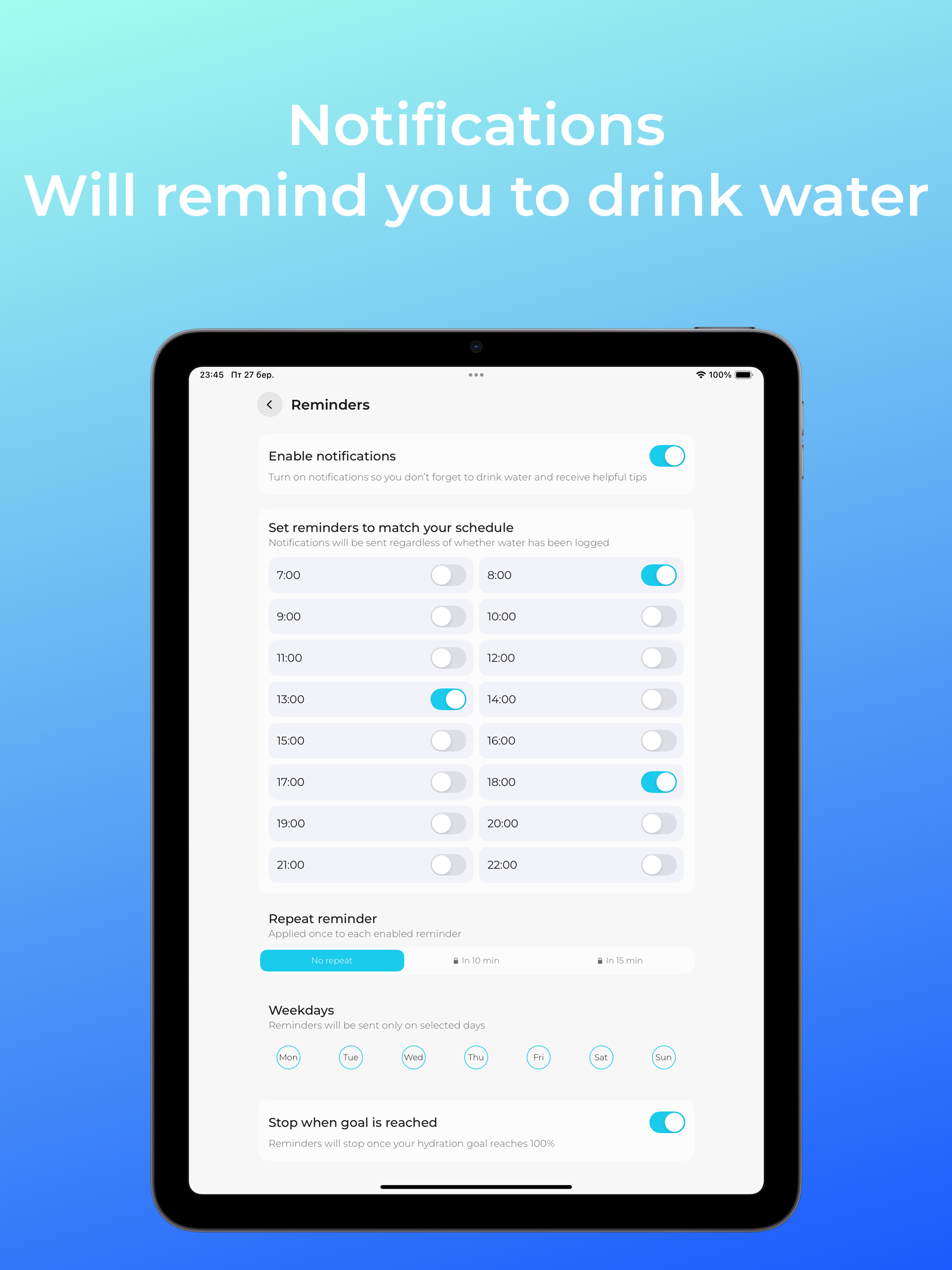 Water Tracker & Reminder App