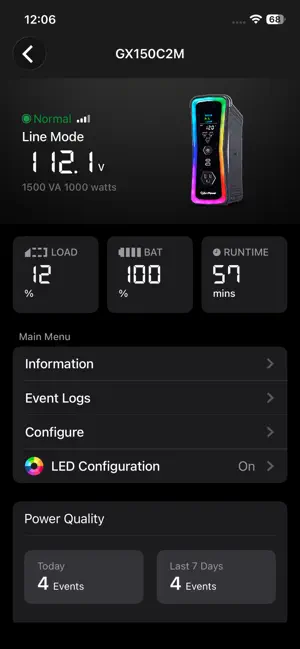 PowerPanel Bluetooth screenshot 2