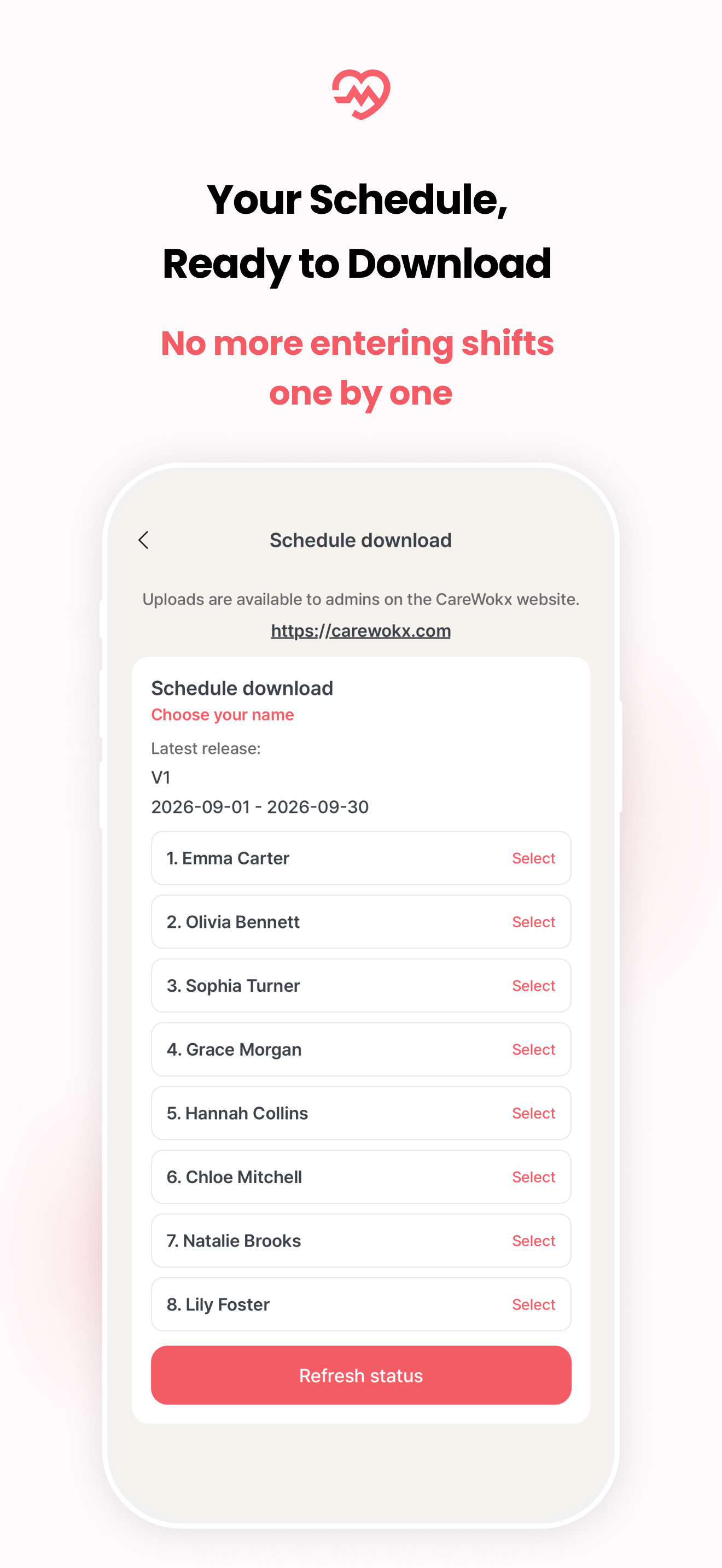 CAREWOKX - Team Shift Calendar screenshot 2