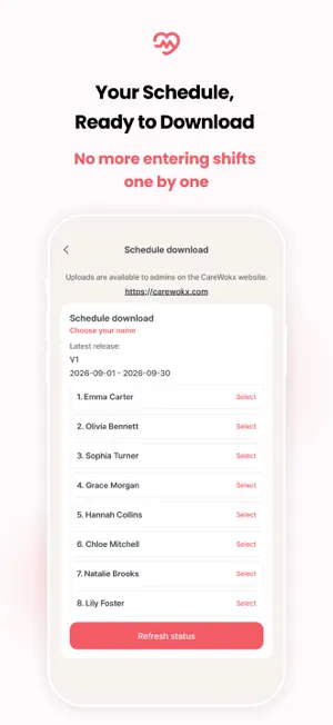 CAREWOKX - Team Shift Calendar screenshot 2
