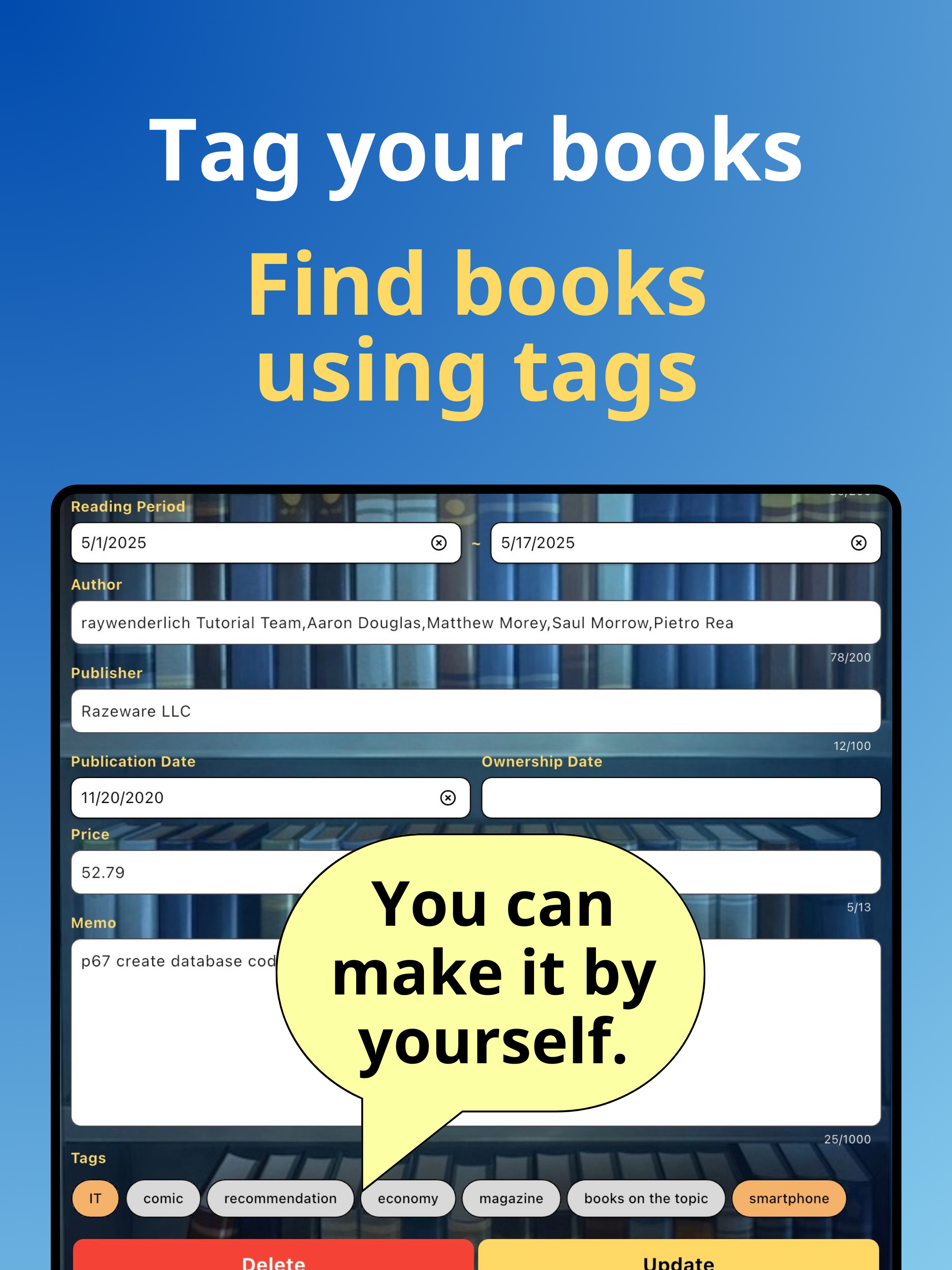 Mobile Bookshelf – Reading Log