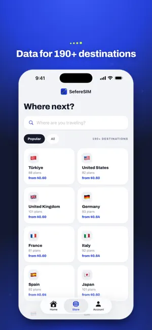 SefereSIM: Travel eSIM Data screenshot 1