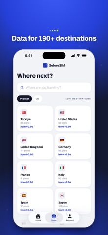 SefereSIM: Travel eSIM Data Screenshot 1 of 6