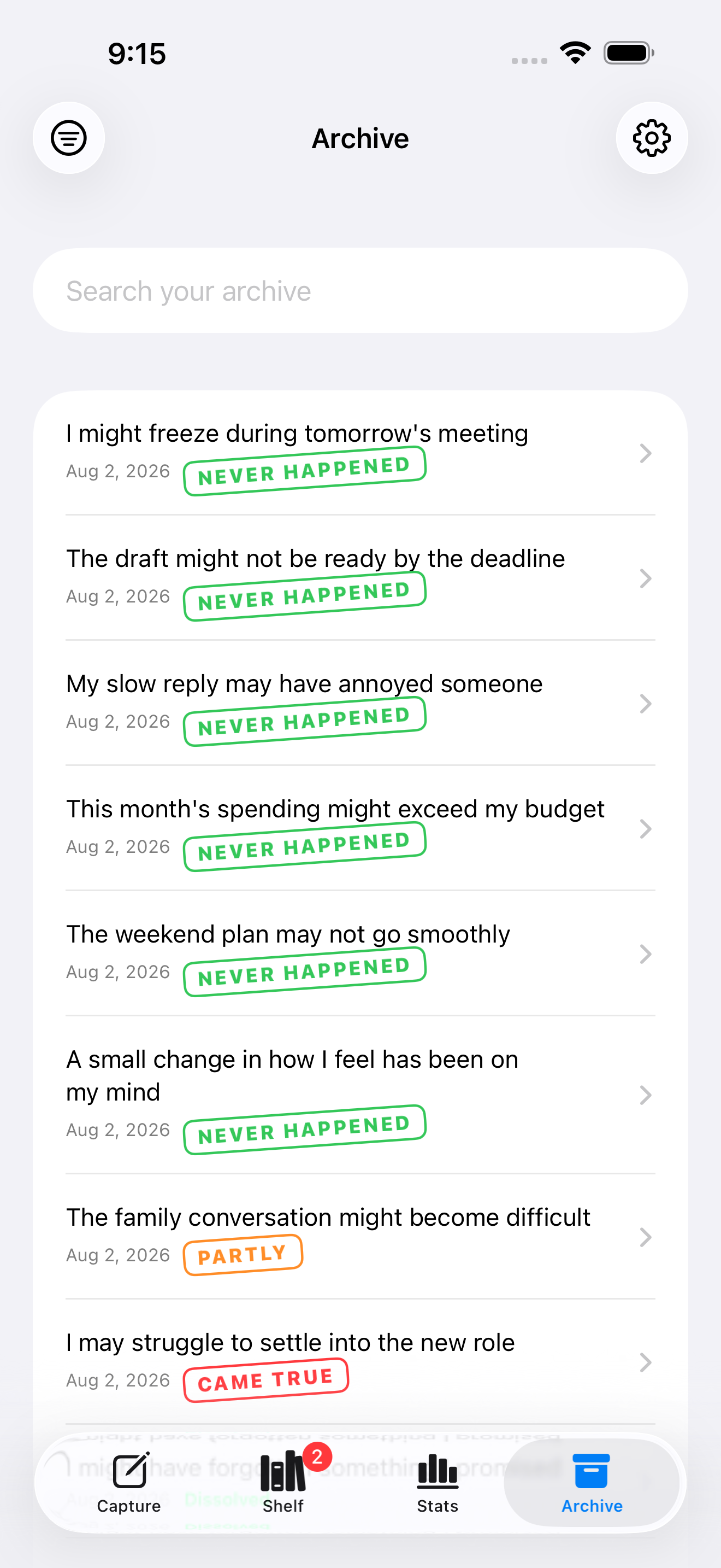 WorryShelf — Worry Later screenshot 4