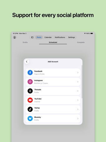 Smart Post: Social Scheduler iPad screenshot