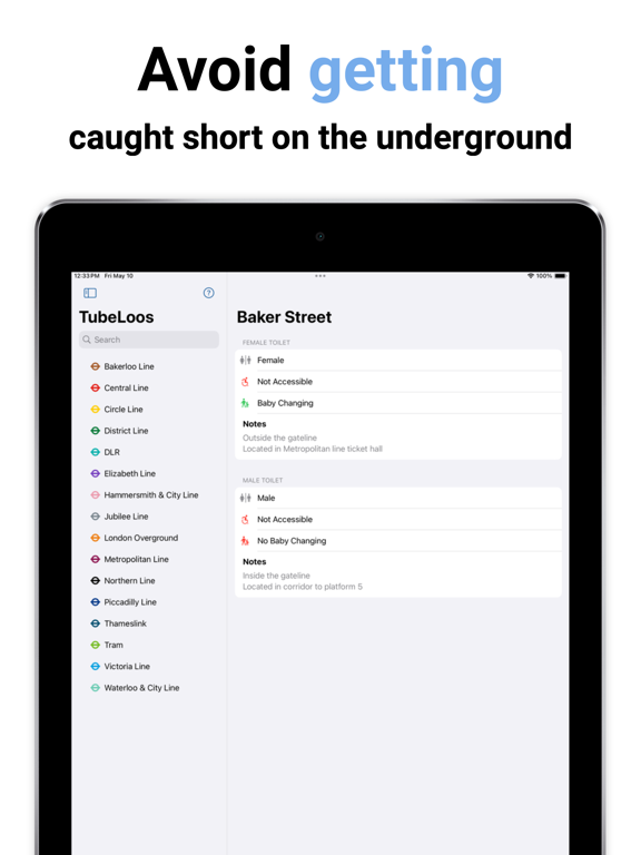 TubeLoos iPad screenshot 1 - Travel app