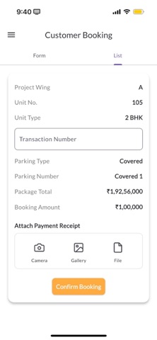 RRPL Booking iPhone screenshot