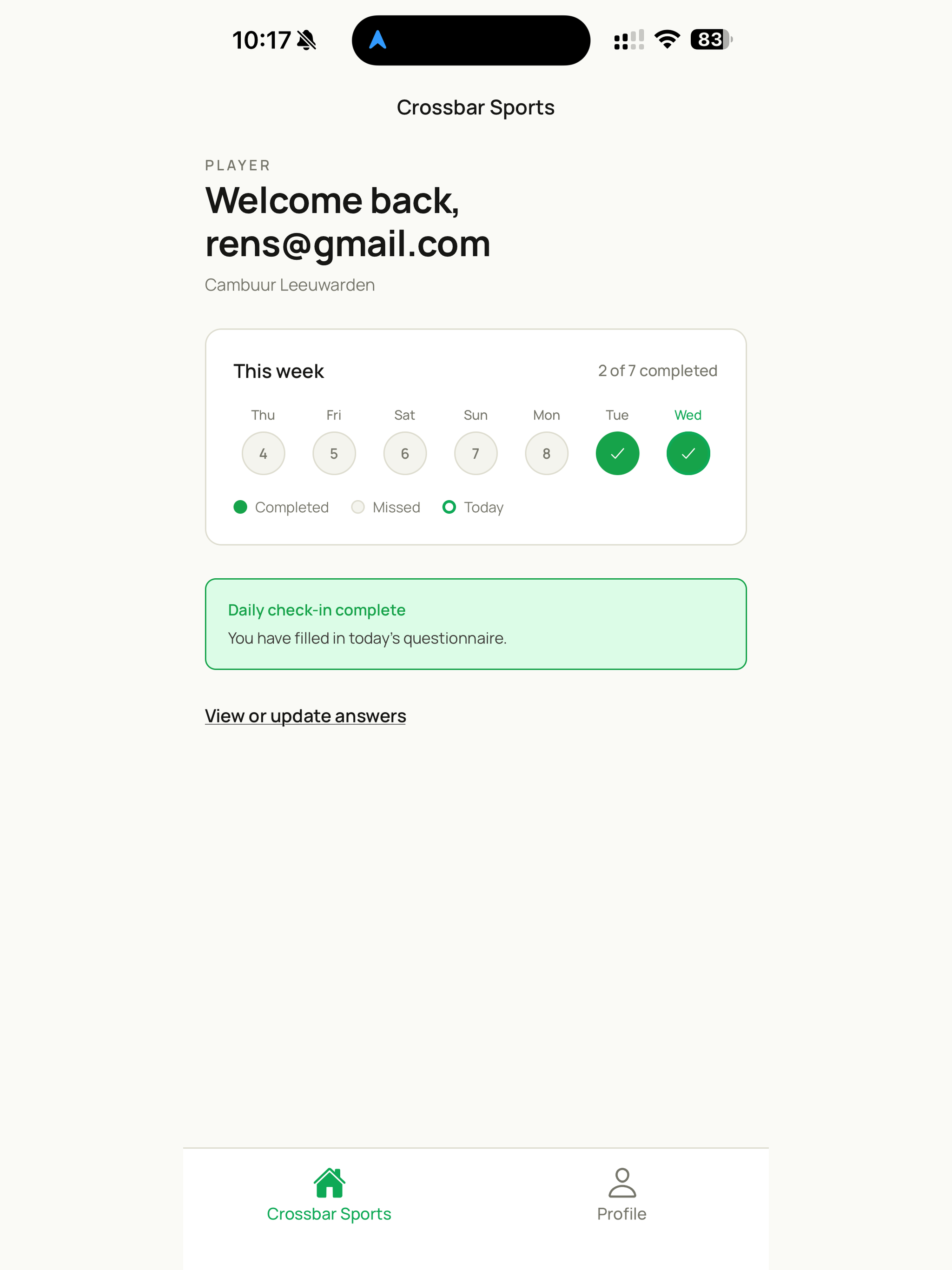 Crossbar Sports screenshot 5