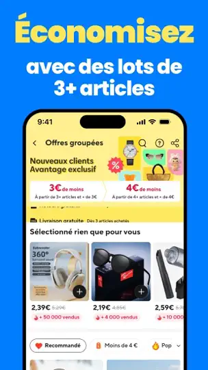 Capture d'écran de AliExpress Shopping App sur iPhone 7