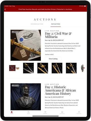 Fleischer’s Auctions iPad screenshot