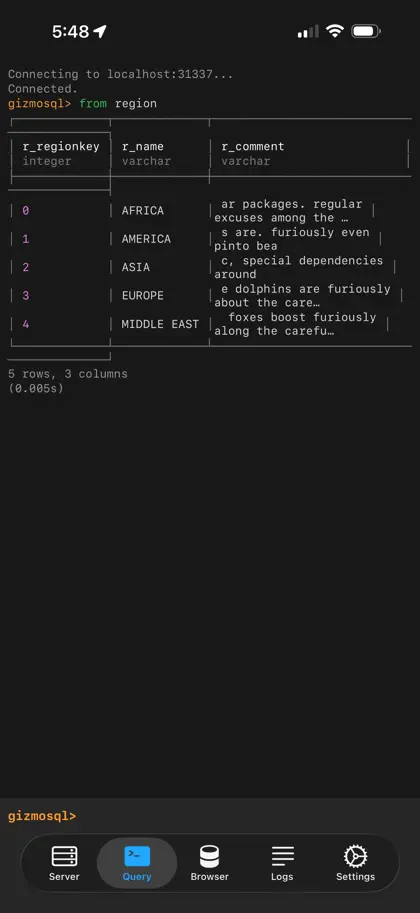 Capture d'écran 3 sur 4 de GizmoSQL