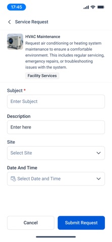 Facilio Requestor screenshot