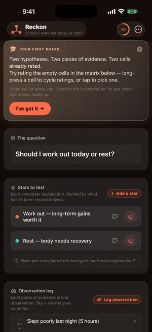 Reckon: Decision Log screenshot 1