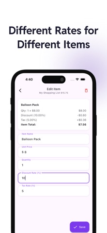 Sales Tax Calculator - Shop44 iPhone screenshot