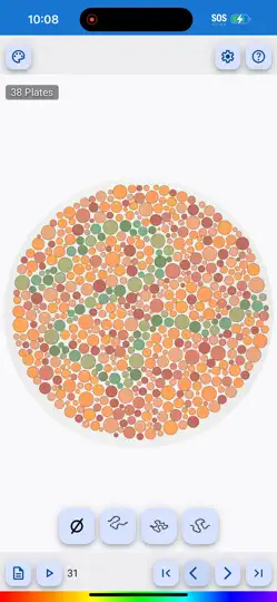 Скриншот Ishihara Color Blind Test на iPhone 3
