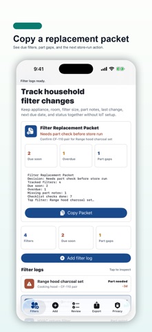 Appliance Filter Log Screenshot 1 of 5