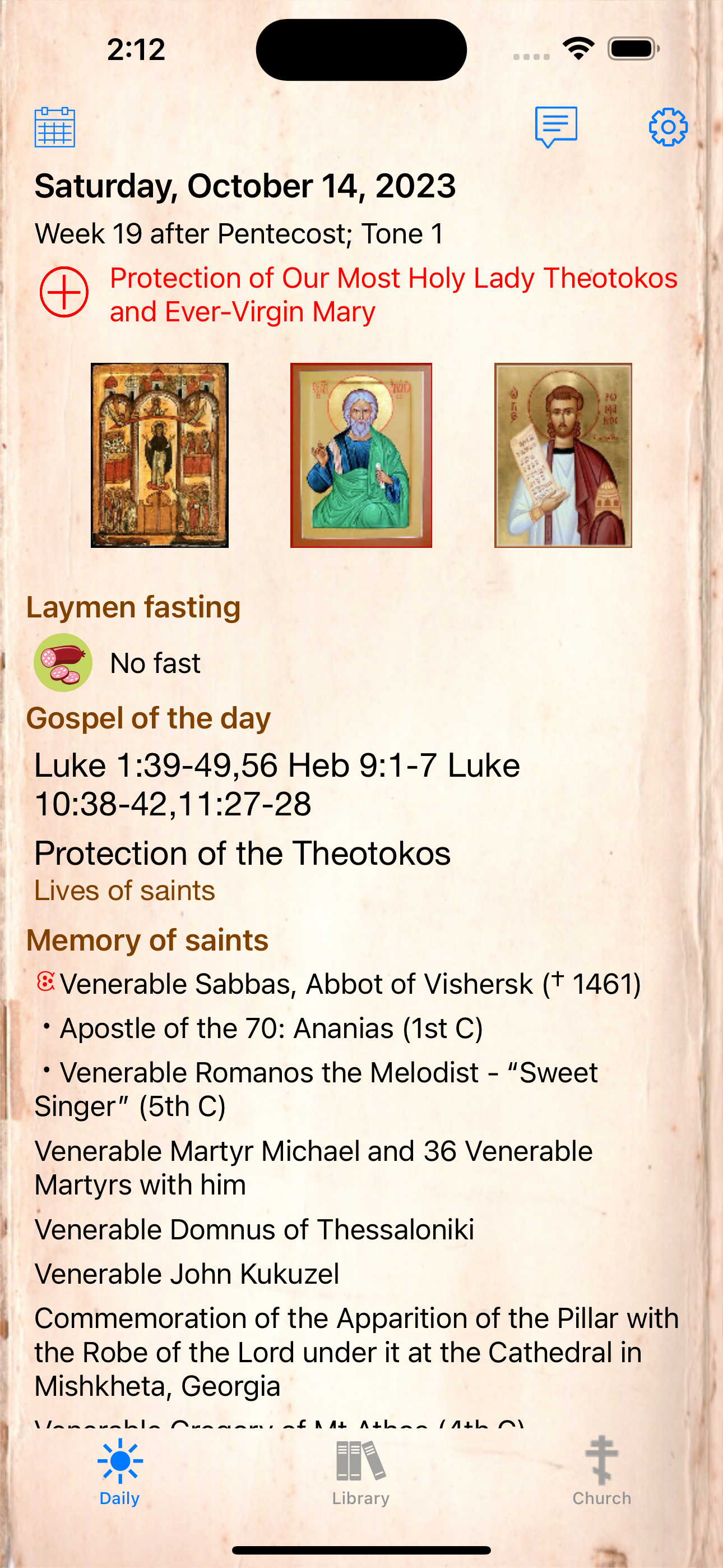Orthodox Christian Calendar+ screenshot 1