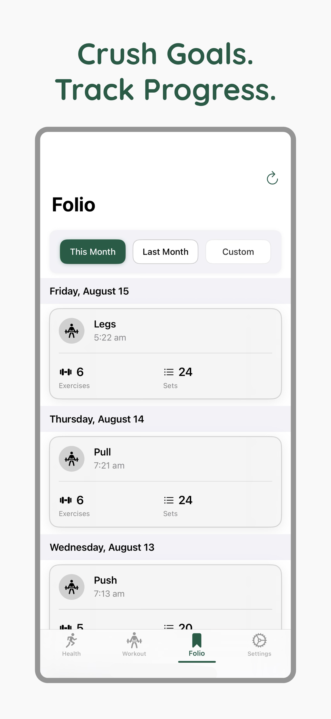 FitnessFolio: Workout Tracker screenshot 3