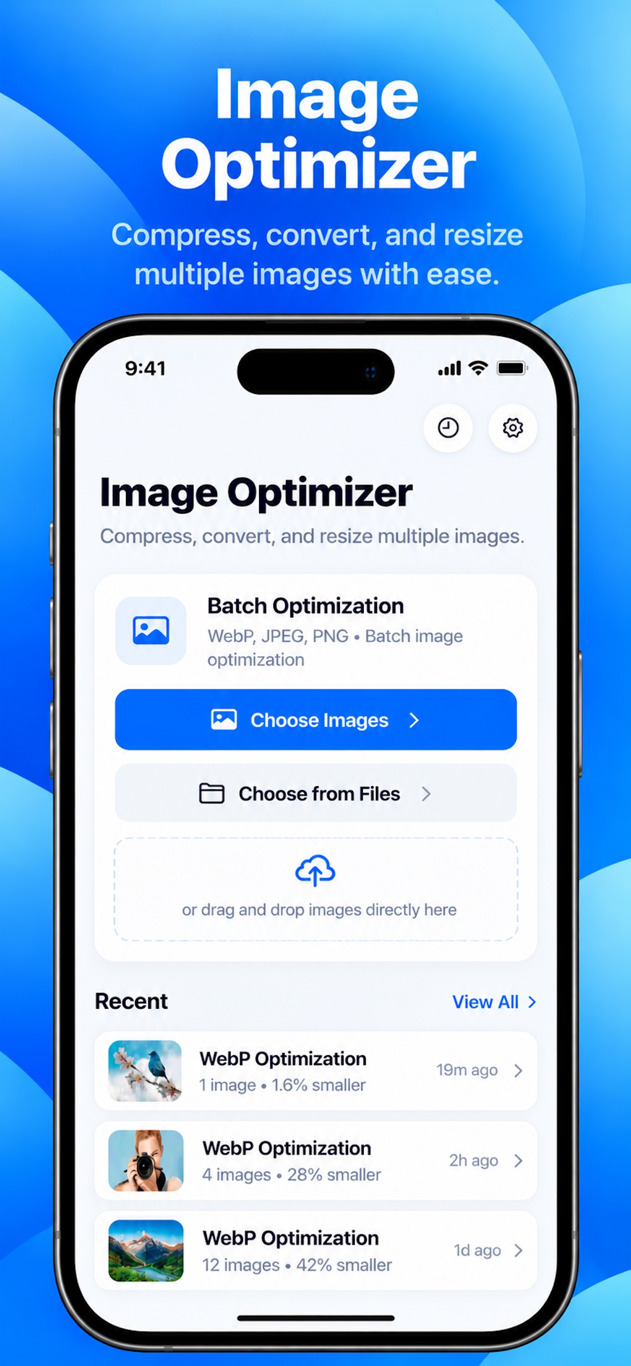 Screenshot 1 of Bulk Image Optimizer: WebP