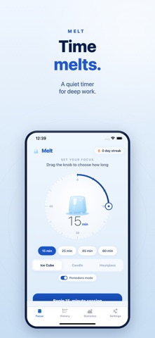 Melt: Focus & Pomodoro Timer Screenshot 1 of 6