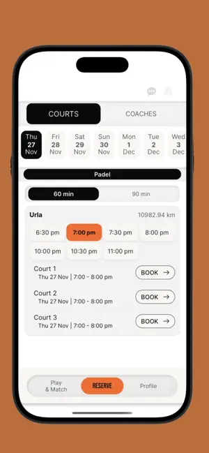 Orange Padel iPhone screenshot 1